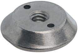 Made in USA - 1/4-20, Alloy Steel, Zinc Plated, Right Hand Spherical Fixture Nut - 1/4" High - USA Tool & Supply