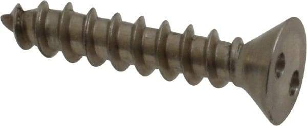 Made in USA - #10 Flat Head Spanner Sheet Metal Screw - Stainless Steel, 1" OAL, Grade 18-8 - USA Tool & Supply