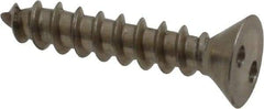 Made in USA - #10 Flat Head Spanner Sheet Metal Screw - Stainless Steel, 1" OAL, Grade 18-8 - USA Tool & Supply