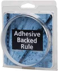 Made in USA - 3 Ft. Long x 1/2 Inch Wide, 1/32 Inch Graduation, Silver, Mylar Adhesive Tape Measure - Reads Left to Right, Horizontal Scale - USA Tool & Supply