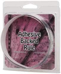 Made in USA - 3 Ft. Long x 1/2 Inch Wide, 1/32 Inch Graduation, Silver, Mylar Adhesive Tape Measure - Reads Right to Left, Horizontal Scale - USA Tool & Supply