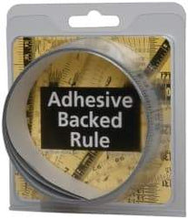Made in USA - 6 Ft. Long x 1-1/4 Inch Wide, 1/16 Inch Graduation, Silver, Mylar Adhesive Tape Measure - Reads Right to Left, Horizontal Scale - USA Tool & Supply