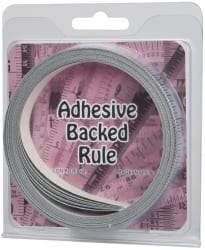 Made in USA - 24 Ft. Long x 1/2 Inch Wide, 1/16 Inch Graduation, Silver, Mylar Adhesive Tape Measure - Reads Right to Left, Horizontal Scale - USA Tool & Supply