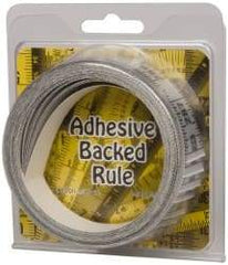 Made in USA - 24 Ft. Long x 1 Inch Wide, 1/16 Inch Graduation, Silver, Mylar Adhesive Tape Measure - Reads Right to Left, Horizontal Scale - USA Tool & Supply