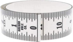 Made in USA - 3 Ft. Long x 1-1/4 Inch Wide, 1/16 Inch Graduation, Clear, Mylar Adhesive Tape Measure - Reads Bottom to Top, Vertical Rules - USA Tool & Supply