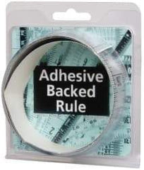 Made in USA - 3 Ft. Long x 1-1/4 Inch Wide, 1/16 Inch Graduation, Silver, Mylar Adhesive Tape Measure - Reads Bottom to Top, Vertical Rules - USA Tool & Supply