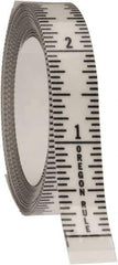 Made in USA - 9 Ft. Long x 1/2 Inch Wide, 1/16 Inch Graduation, Clear, Mylar Adhesive Tape Measure - Reads Top to Bottom, Vertical Rules - USA Tool & Supply