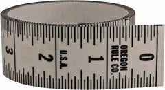 Made in USA - 9 Ft. Long x 1-1/4 Inch Wide, 1/16 Inch Graduation, Clear, Mylar Adhesive Tape Measure - Reads Top to Bottom, Vertical Rules - USA Tool & Supply