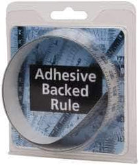 Made in USA - 3 Ft. Long x 1 Inch Wide, 1/8 Inch Graduation, Silver, Mylar Adhesive Tape Measure - Reads Right to Left, Vertical-Half Scale - USA Tool & Supply