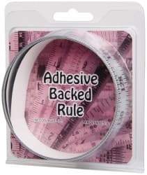 Made in USA - 6 Ft. Long x 1 Inch Wide, 1/8 Inch Graduation, Silver, Mylar Adhesive Tape Measure - Reads Right to Left, Horizontal-Half Scale - USA Tool & Supply