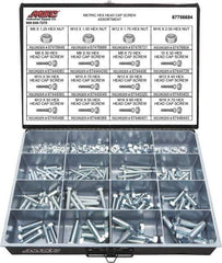 Value Collection - 200 Piece Steel Hex Head Cap Screws - M8 to M16 Thread, Grade 2 - USA Tool & Supply