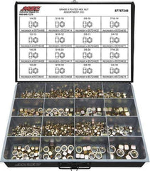 Value Collection - 1/4-20 to 3/4-16 Thread, 765 Piece Alloy Steel Nut Assortment - Grade 8 - USA Tool & Supply