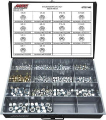 Value Collection - 1/4-20 to 5/8-18 Thread, 435 Piece Steel Nut Assortment - Grade 2 - USA Tool & Supply