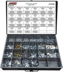 Value Collection - 3529 Piece, No. 6, 5/8" Screw, Grade 2 Steel Flat & Split Lock Washer Assortment - Includes 1/4 to 12" Screw & Compartmented Storage Case - USA Tool & Supply