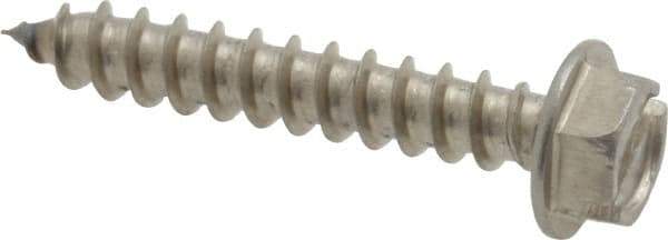 Value Collection - #8 Hex Washer Head Slotted Sheet Metal Screw - Stainless Steel, 1" Length Under Head, Grade 18-8 - USA Tool & Supply