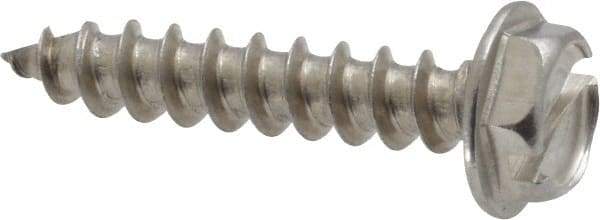 Value Collection - #10 Hex Washer Head Slotted Sheet Metal Screw - Stainless Steel, 1" Length Under Head, Grade 18-8 - USA Tool & Supply