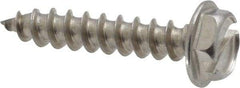 Value Collection - #10 Hex Washer Head Slotted Sheet Metal Screw - Stainless Steel, 1" Length Under Head, Grade 18-8 - USA Tool & Supply