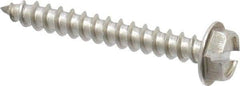 Value Collection - #10 Hex Washer Head Slotted Sheet Metal Screw - Stainless Steel, 1-1/2" Length Under Head, Grade 18-8 - USA Tool & Supply