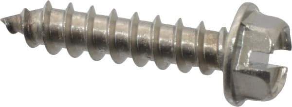 Value Collection - #12 Hex Washer Head Slotted Sheet Metal Screw - Stainless Steel, 1" Length Under Head, Grade 18-8 - USA Tool & Supply