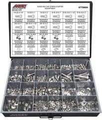 Value Collection - 1,350 Piece Stainless Steel Hex Head Cap Screws - 1/4-20 to 1/2-13 Thread, 18-8 - USA Tool & Supply