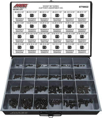 Value Collection - 555 Piece, #6-32 to 1/2-13, Alloy Steel Set Screw Assortment - Hex Head, Hex Socket Drive, 1/8 to 3/4" Long - USA Tool & Supply