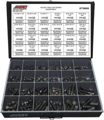 Value Collection - 375 Piece Alloy Steel Socket Head Cap Screws - 1/4-20 to 5/8-11 Thread - USA Tool & Supply