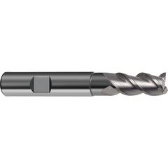 1/2 3FL CARB END MILL W/FLAT-BRIGHT - Exact Industrial Supply