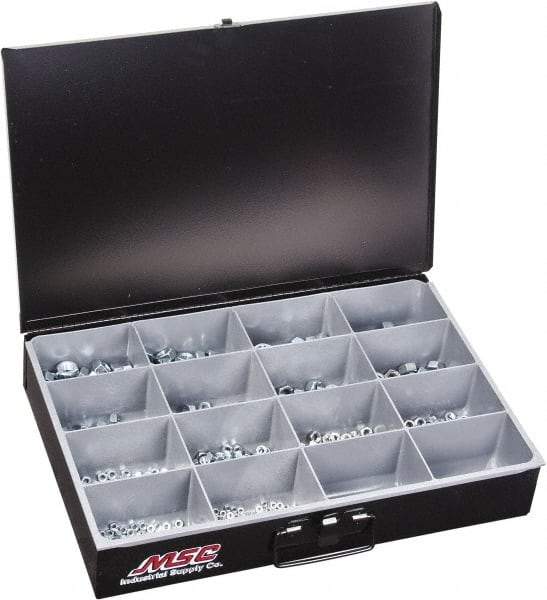 Value Collection - M4x0.7 to M16x2 Thread, 665 Piece Steel Nut Assortment - Grade 2 - USA Tool & Supply