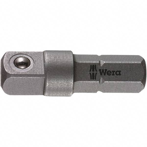 Wera - Socket Adapters & Universal Joints Type: Square-Drive to Hex Bit Adapter Male Size: 1/4 - USA Tool & Supply