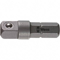 Wera - Socket Adapters & Universal Joints Type: Square-Drive to Hex Bit Adapter Male Size: 1/4 - USA Tool & Supply
