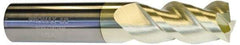 ProMax - 3/4", 2-1/2" LOC, 3/4" Shank Diam, 5" OAL, 3 Flute, Solid Carbide Square End Mill - Single End, ZrN Finish, Spiral Flute, 40° Helix, Centercutting, Right Hand Cut, Right Hand Flute, Series 109 - USA Tool & Supply