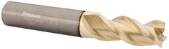 ProMax - 9/16", 1-1/4" LOC, 9/16" Shank Diam, 3-1/2" OAL, 3 Flute, Solid Carbide Square End Mill - Single End, ZrN Finish, Spiral Flute, 40° Helix, Right Hand Cut, Right Hand Flute, Series 109 - USA Tool & Supply