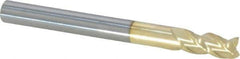 ProMax - 3/16", 3/8" LOC, 3/16" Shank Diam, 2" OAL, 3 Flute, Solid Carbide Square End Mill - Single End, ZrN Finish, Spiral Flute, 40° Helix, Right Hand Cut, Right Hand Flute, Series 109 - USA Tool & Supply