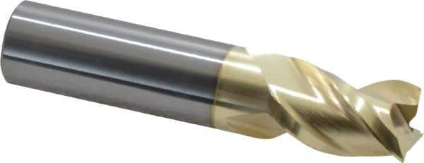 ProMax - 5/8", 7/8" LOC, 5/8" Shank Diam, 3" OAL, 3 Flute, Solid Carbide Square End Mill - Single End, ZrN Finish, Spiral Flute, 40° Helix, Right Hand Cut, Right Hand Flute, Series 109 - USA Tool & Supply