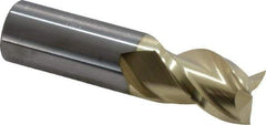 ProMax - 3/4", 1" LOC, 3/4" Shank Diam, 3" OAL, 3 Flute, Solid Carbide Square End Mill - Single End, ZrN Finish, Spiral Flute, 40° Helix, Right Hand Cut, Right Hand Flute, Series 109 - USA Tool & Supply