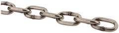 Campbell - 3/16" Welded Stainless Steel Chain - 1,200 Lb Capacity, Stainless Steel, Bright Finish - USA Tool & Supply