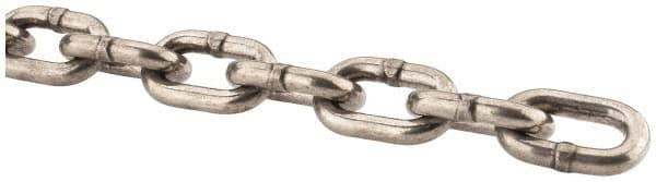 Campbell - 9/32" Welded Stainless Steel Chain - 2,000 Lb Capacity, Stainless Steel, Bright Finish - USA Tool & Supply