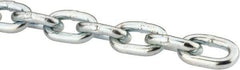 Peerless Chain - 1/4" Welded Proof Coil Chain - 1,300 Lb Capacity, Grade 30, Carbon Steel, Zinc Plated Finish - USA Tool & Supply