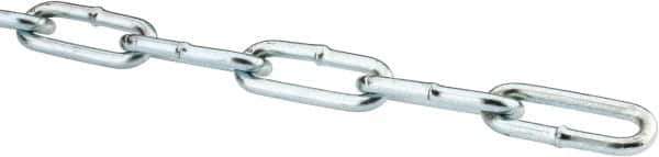 Campbell - #1 Welded Straight Link Coil Chain - 370 Lb Capacity, Steel, Zinc Plated Finish - USA Tool & Supply