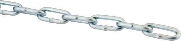 Campbell - #3/0 Welded Straight Link Coil Chain - 605 Lb Capacity, Steel, Zinc Plated Finish - USA Tool & Supply