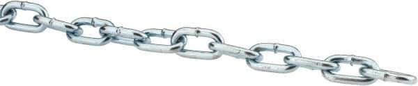 Campbell - #4 Welded Straight Link Machine Chain - 215 Lb Capacity, Steel, Zinc Plated Finish - USA Tool & Supply