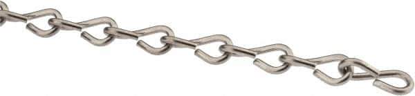 Made in USA - 0.08" Diam Stainless Steel Single Jack Chain - 16 Lb Load Limit, 19 Links per Foot, #14 - USA Tool & Supply