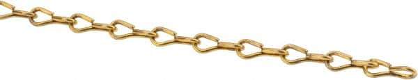 Made in USA - 0.034" Diam Brass Single Jack Chain - 2 Lb Load Limit, 40 Links per Foot, #20 - USA Tool & Supply