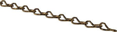 Made in USA - 0.047" Diam Brass Single Jack Chain - 4 Lb Load Limit, 31 Links per Foot, #18 - USA Tool & Supply