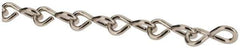 Made in USA - 0.08" Diam Steel Single Jack Chain - 16 Lb Load Limit, #14, Nickel Plated Finish - USA Tool & Supply