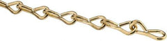 Made in USA - 0.105" Diam Steel Single Jack Chain - 29 Lb Load Limit, #12, Brass Plated Finish - USA Tool & Supply