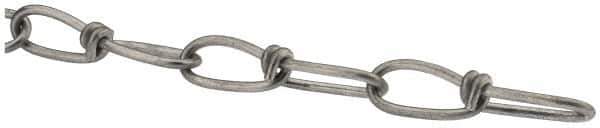 Peerless Chain - 0.12" Diam Steel Double Loop Chain - 200 Lb Load Limit, #1/0, Zinc Plated Finish, 1.78" Inside Length - USA Tool & Supply