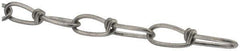 Peerless Chain - 0.12" Diam Steel Double Loop Chain - 200 Lb Load Limit, #1/0, Zinc Plated Finish, 1.78" Inside Length - USA Tool & Supply