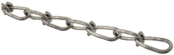 Campbell - 0.12" Diam Steel Double Loop Chain - 200 Lb Load Limit, #1/0, Hot Galvanized Finish, 1.78" Inside Length - USA Tool & Supply