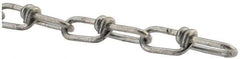 Campbell - 0.135" Diam Steel Double Loop Chain - 256 Lb Load Limit, #2/0, Hot Galvanized Finish, 2.17" Inside Length - USA Tool & Supply